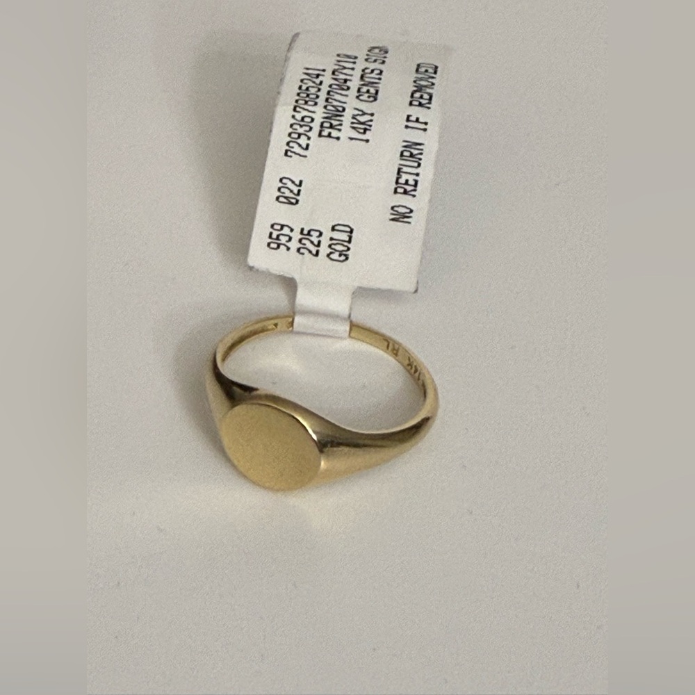 NWT $1052 saks fifth avenue Women’s 14 K SOLID Gold Signet Ring - Picture 14 of 16